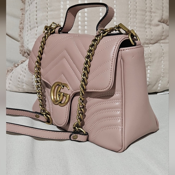 🌟New Large Blush Pink Quilted Handbag with Gold Accents🌟 - Picture 2 of 12